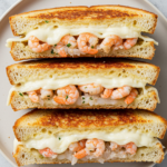 Cheesy Garlic Bread Shrimp Grilled Cheese