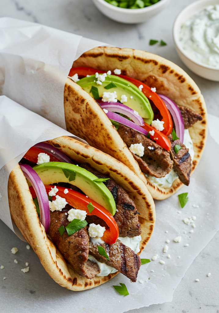 Lamb Gyros with Tzatziki Sauce