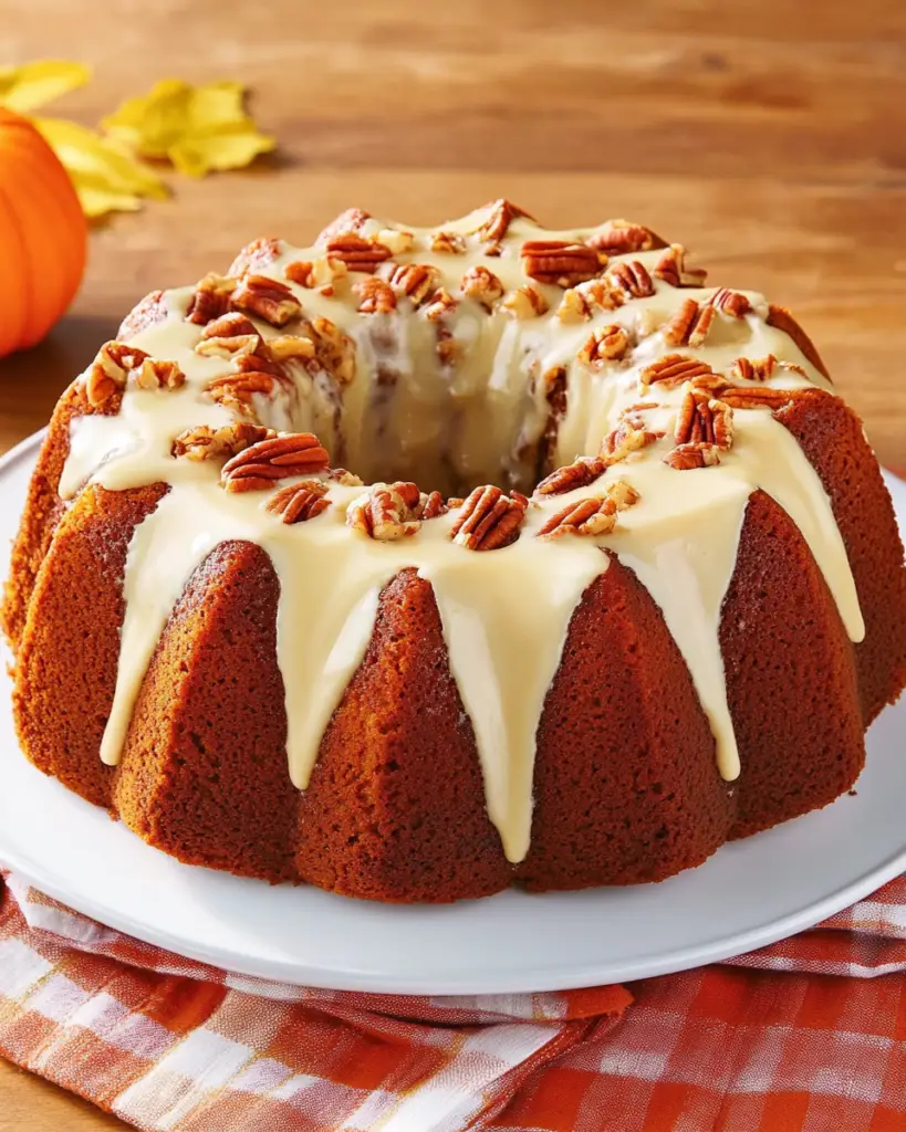 Pumpkin Bundt Cake with Cream Cheese Glaze