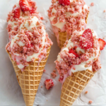 Strawberry Crunch Cheesecake Cones