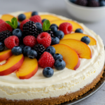 Summer Berry and Peach Cheesecake