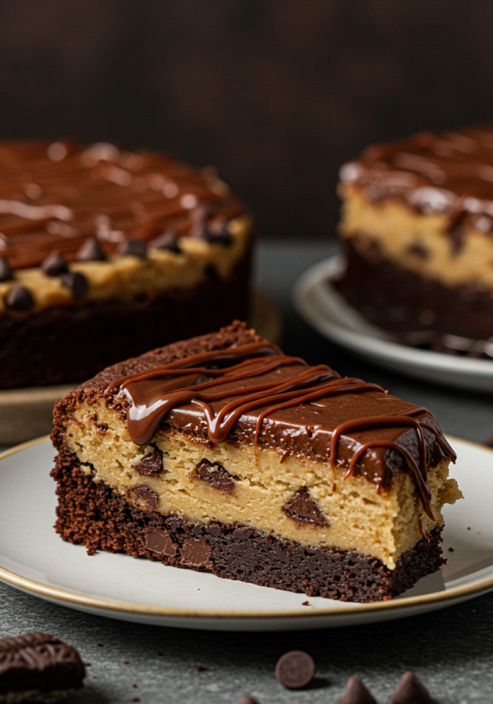 Cookie Dough Brownie Cake