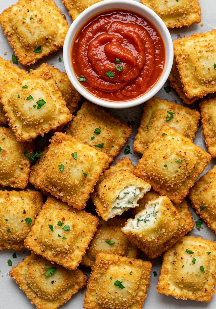 Fried Ravioli with Marinara Dipping Sauce