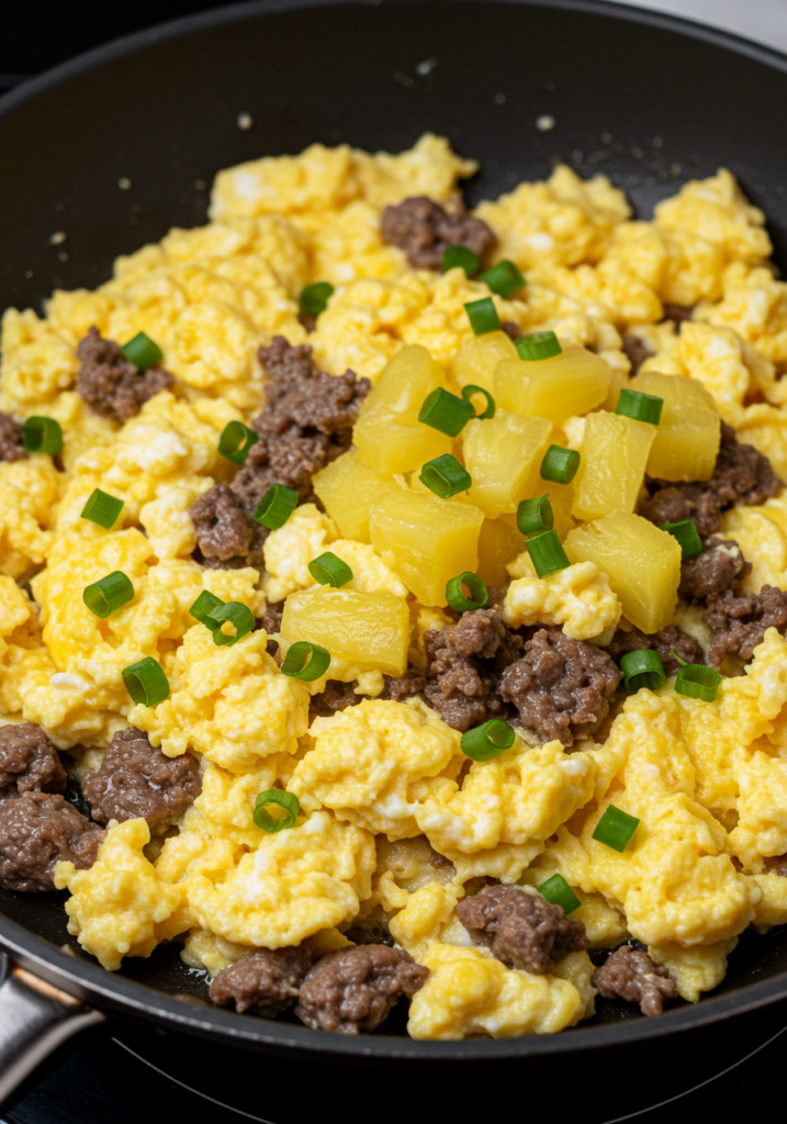 Fluffy Hawaiian Scrambled Eggs