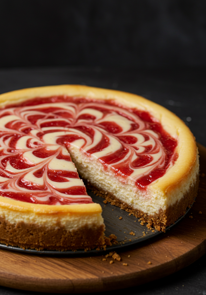 Strawberry Swirl Cheesecake