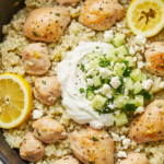 Dump-and-Bake Chicken Tzatziki with Rice