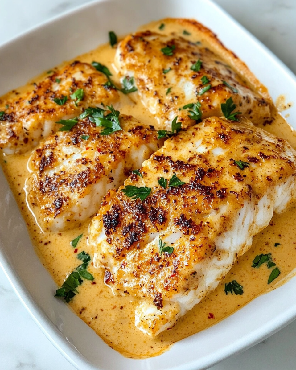 Tasty Baked Cod in Coconut Lemon Cream Sauce fortastefulrecipes