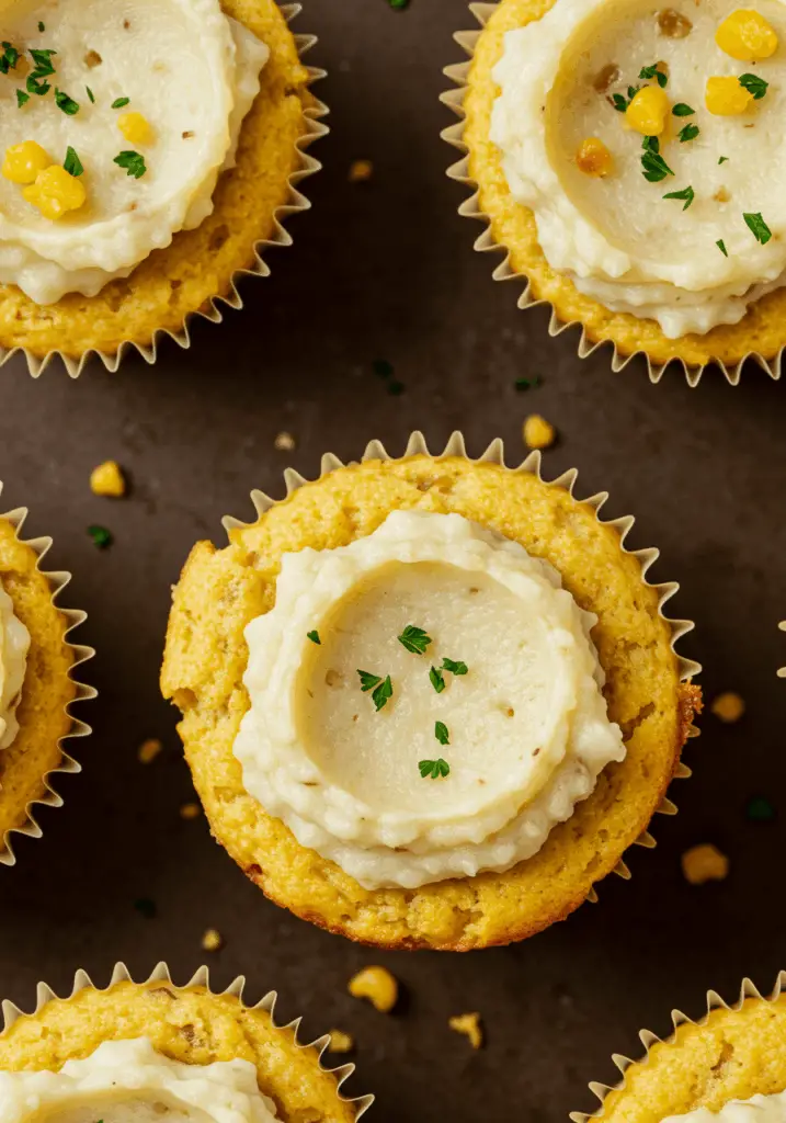 Cornbread Cupcakes with Mashed Potatoes