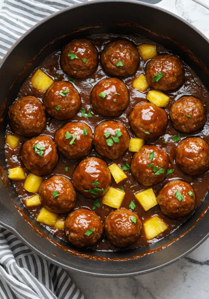Slow Cooker Pineapple Barbecue Meatballs
