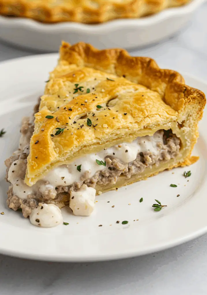 Turkey Sausage Gravy and Biscuit Pie