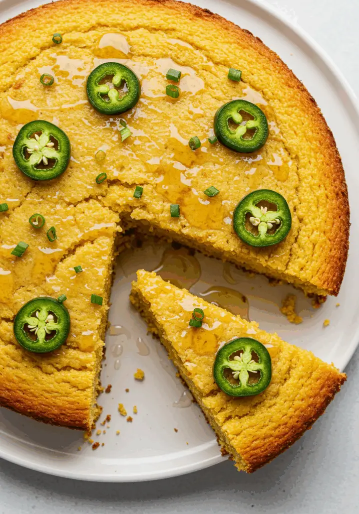 Spicy Jalapeño Cornbread with Sweet Lime Honey Glaze