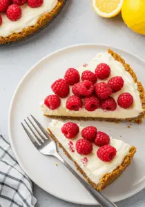 No-Bake Lemon Raspberry Cheesecake