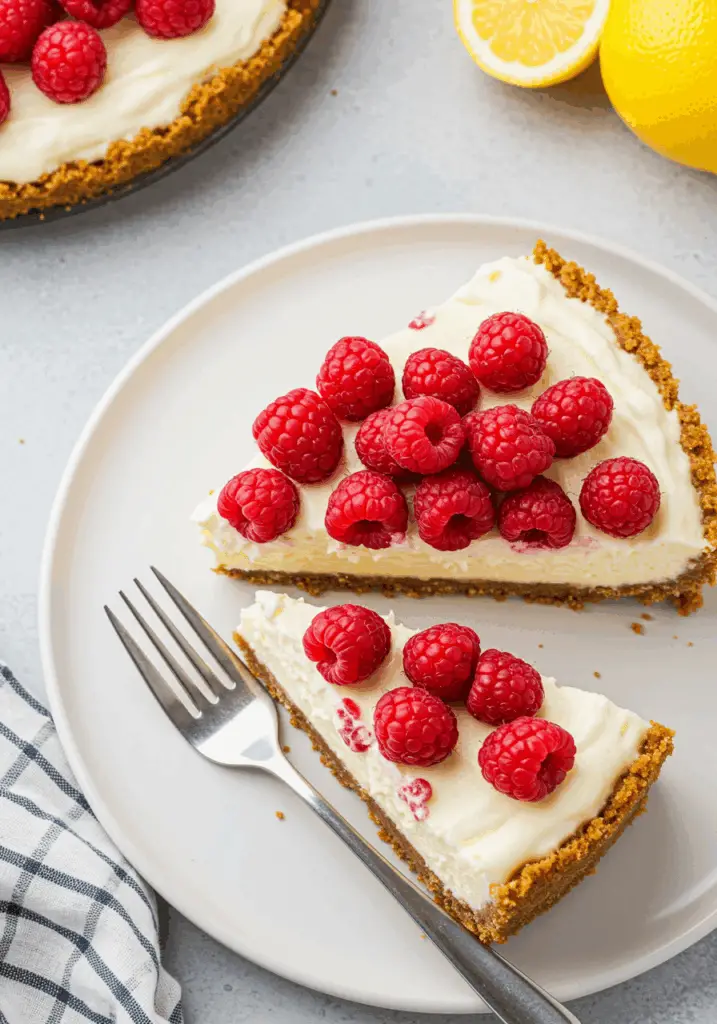 No-Bake Lemon Raspberry Cheesecake