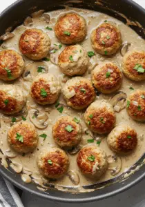 Creamy Mushroom Chicken Meatballs