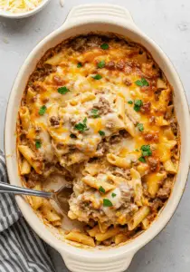 Crockpot Philly Cheesesteak Pasta Casserole