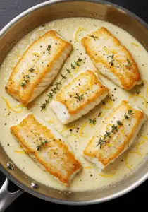 Tasty Baked Cod in Coconut Lemon Cream Sauce