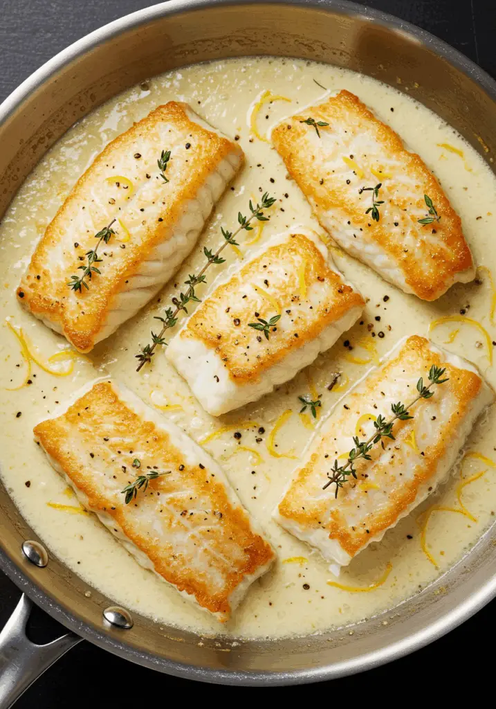 Tasty Baked Cod in Coconut Lemon Cream Sauce