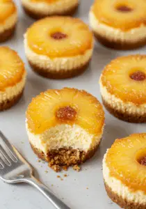 Mini Pineapple Upside Down Cheesecakes