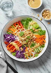 Spring Roll Salad with Peanut Dressing