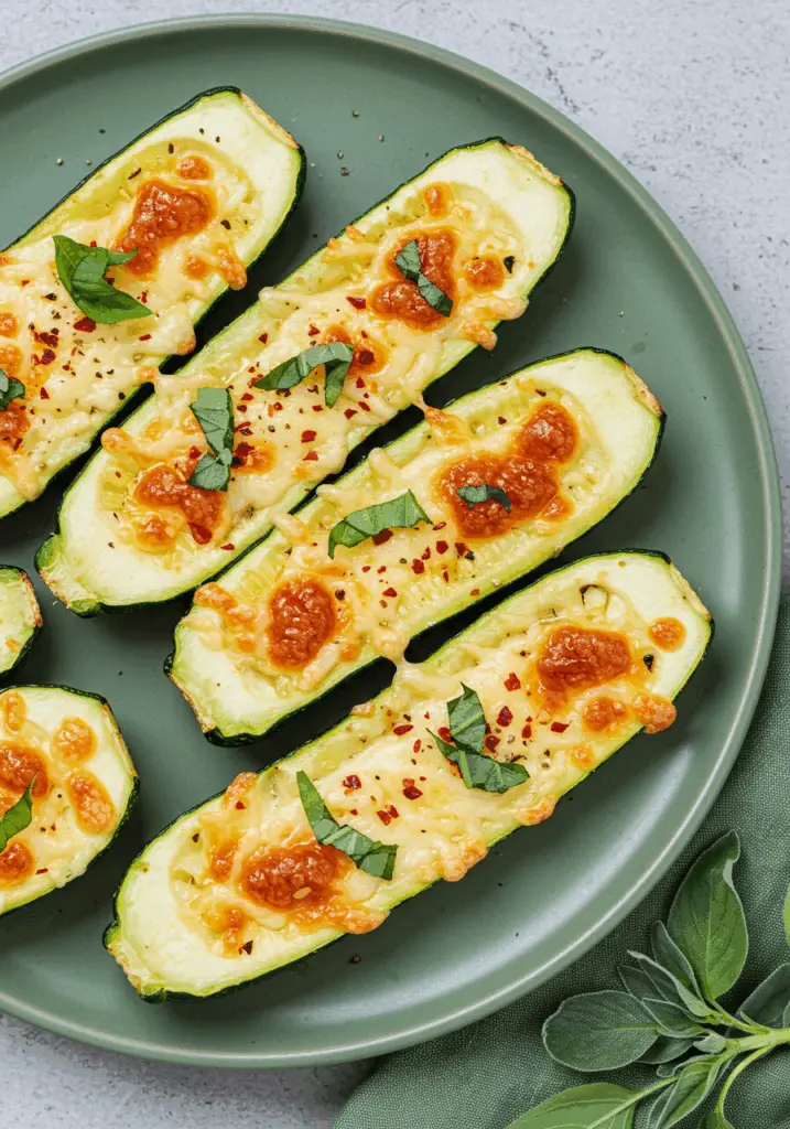 Gourmet Garlic Zucchini Steaks with Cheese