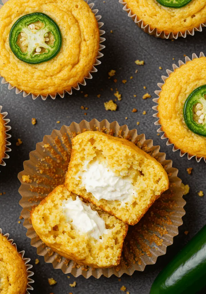 Jalapeño Cornbread Muffins with Cream Cheese Filling