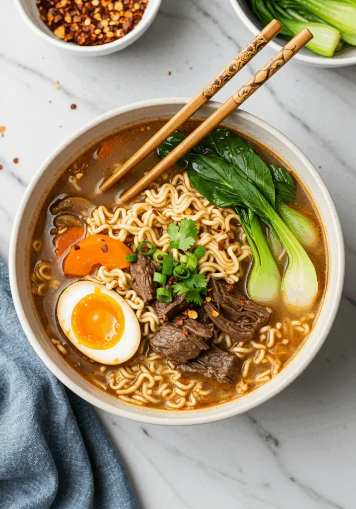 Slow Cooker Beef Ramen Noodles