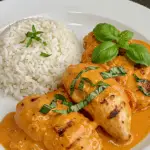 Basil Chicken with Coconut Curry Sauce