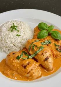 Basil Chicken with Coconut Curry Sauce