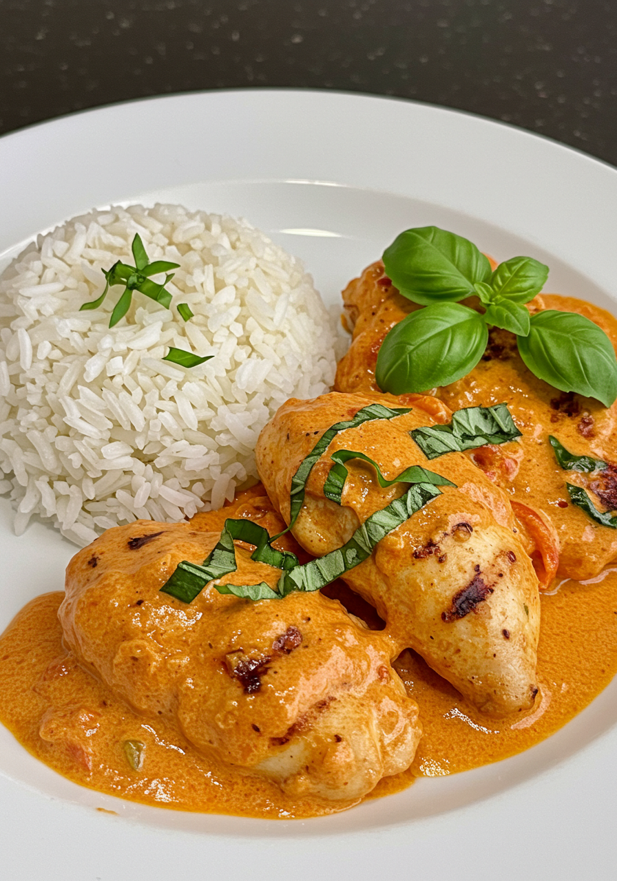 Basil Chicken with Coconut Curry Sauce - fortastefulrecipes