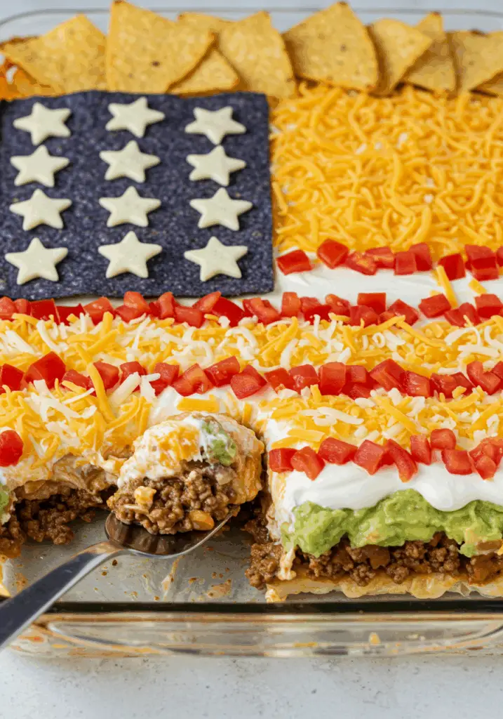 Patriotic 7 Layer Taco Dip
