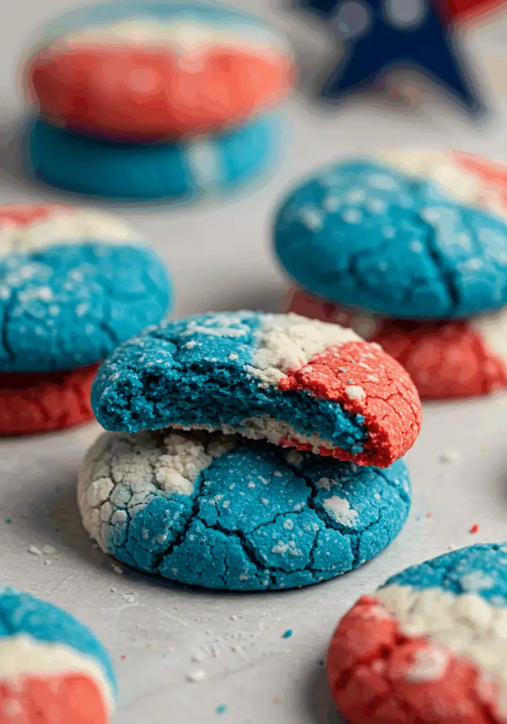 Patriotic Crinkle Cookies with a Butter-Rich Base