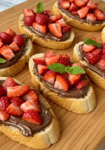 Chocolate Strawberry Bruschetta