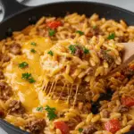 One-Pot Cheeseburger Orzo Skillet