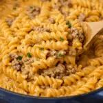 Beef and Rotini in Garlic Parmesan Sauce