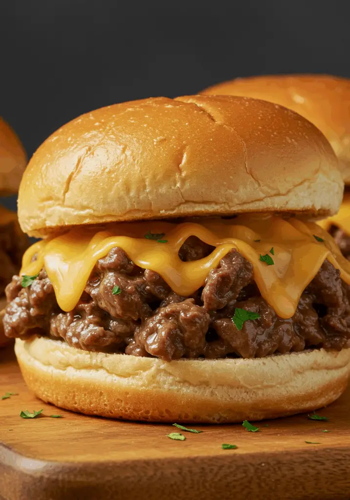 Slow Cooker Beef & Cheddar Sandwiches