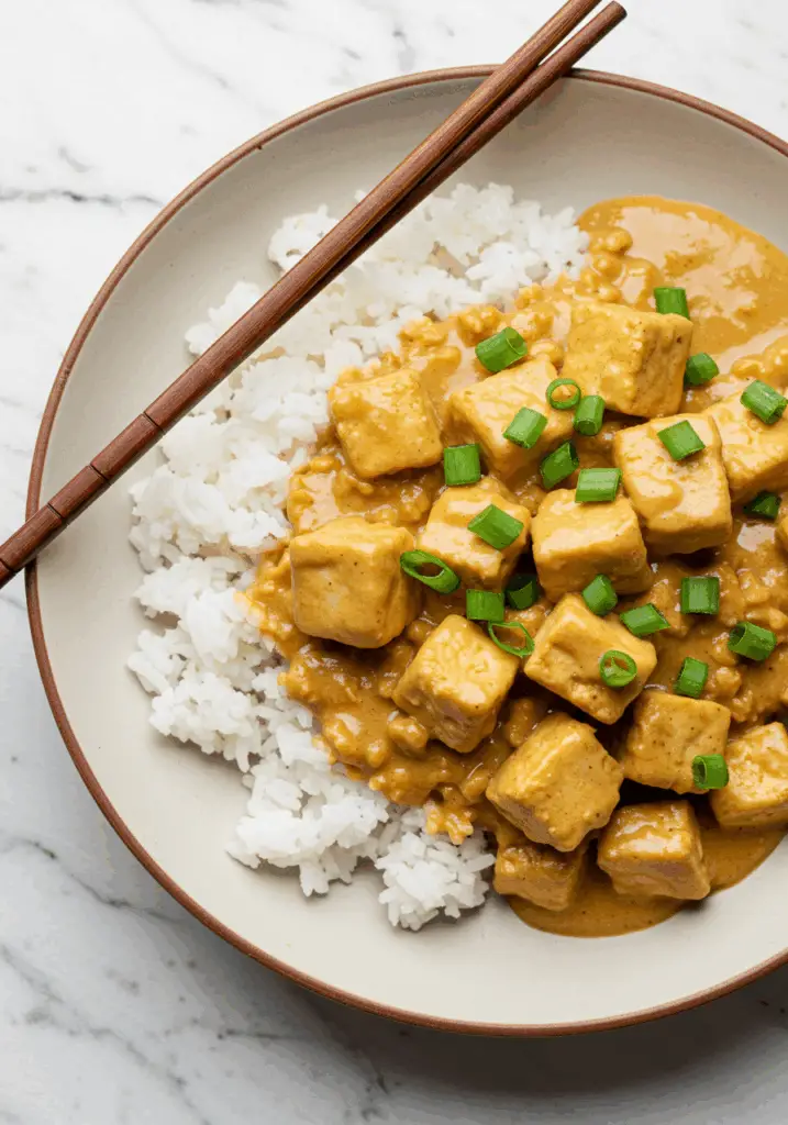 Peanut Tofu with Coconut Rice