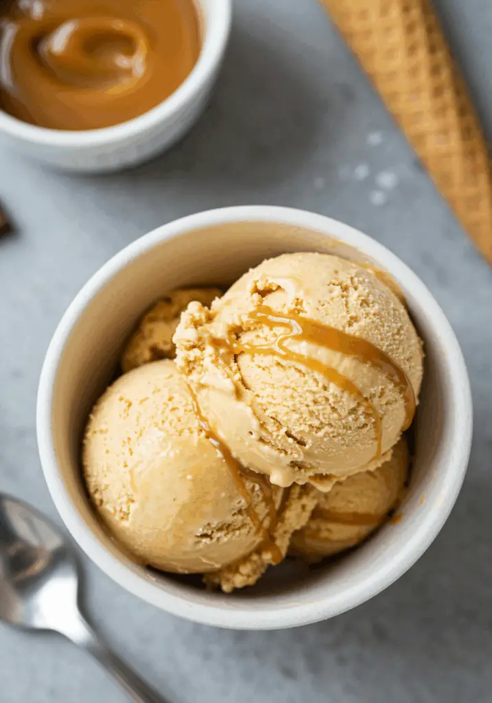 High Protein Salted Caramel Cottage Cheese Ice Cream