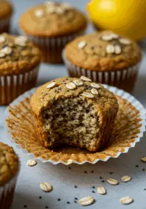 Lemon Chia Oat Muffins