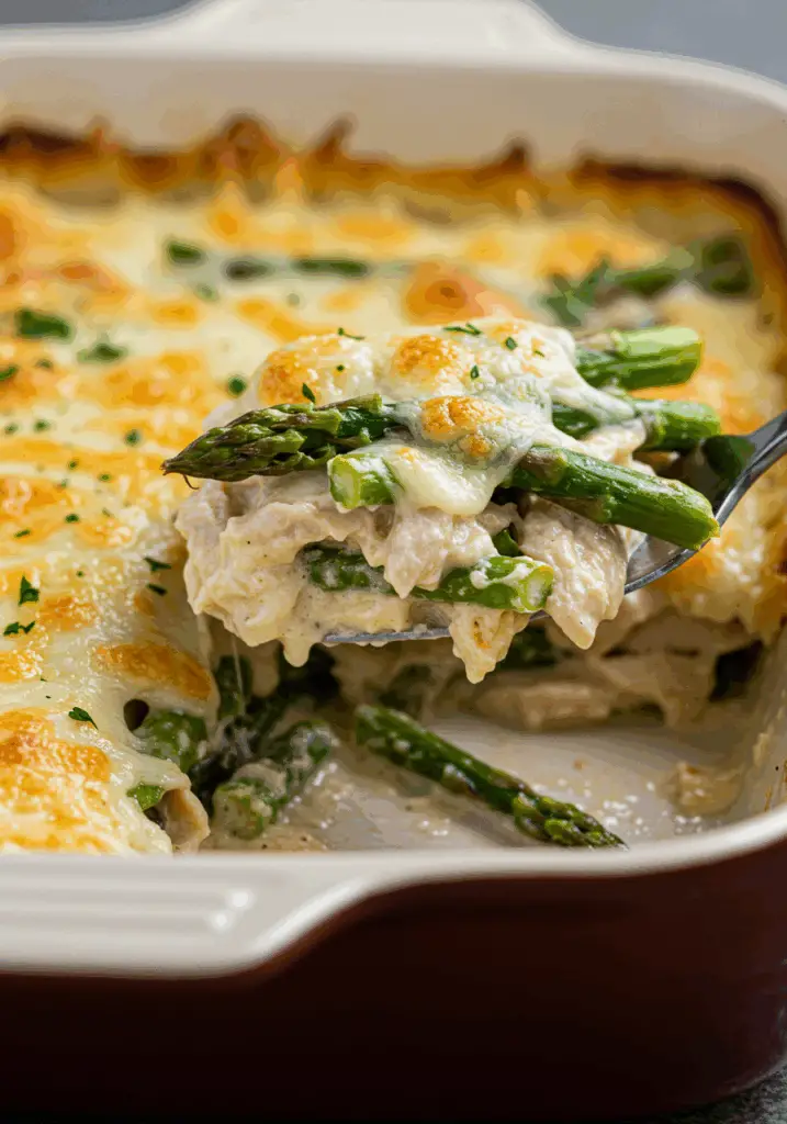 Chicken Casserole with Asparagus and Mozzarella