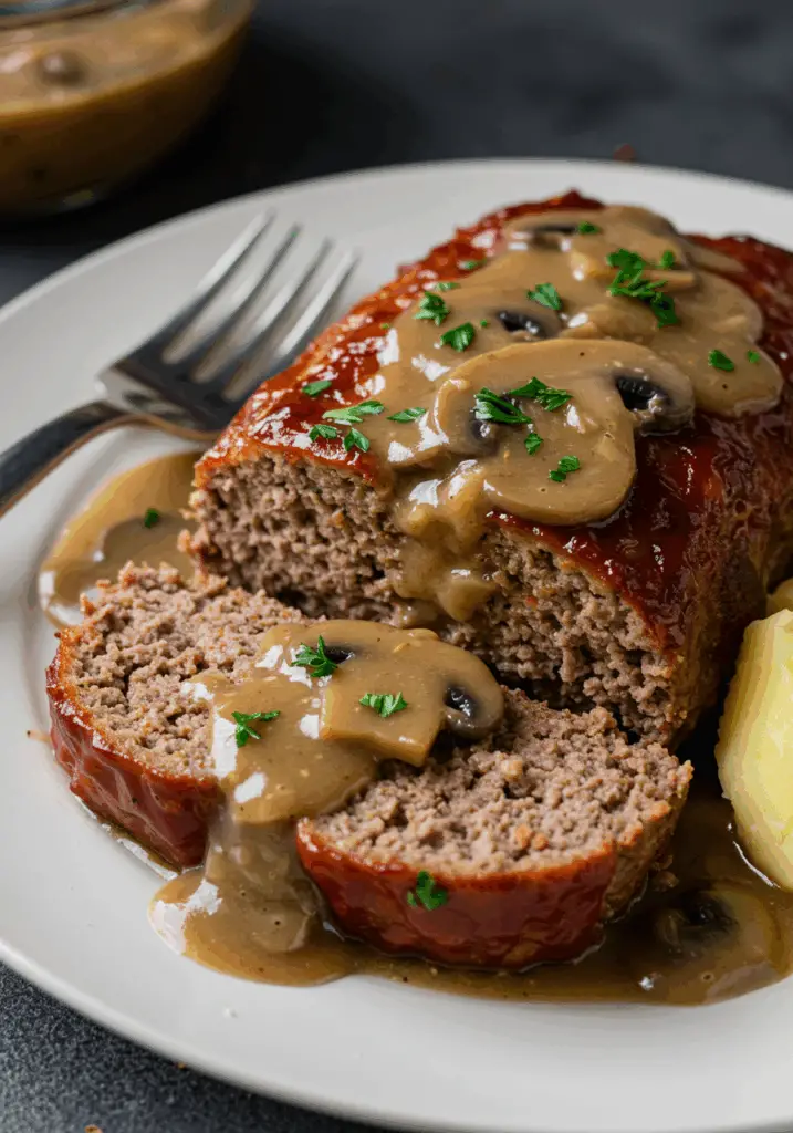 Meatloaf with Mushroom Gravy
