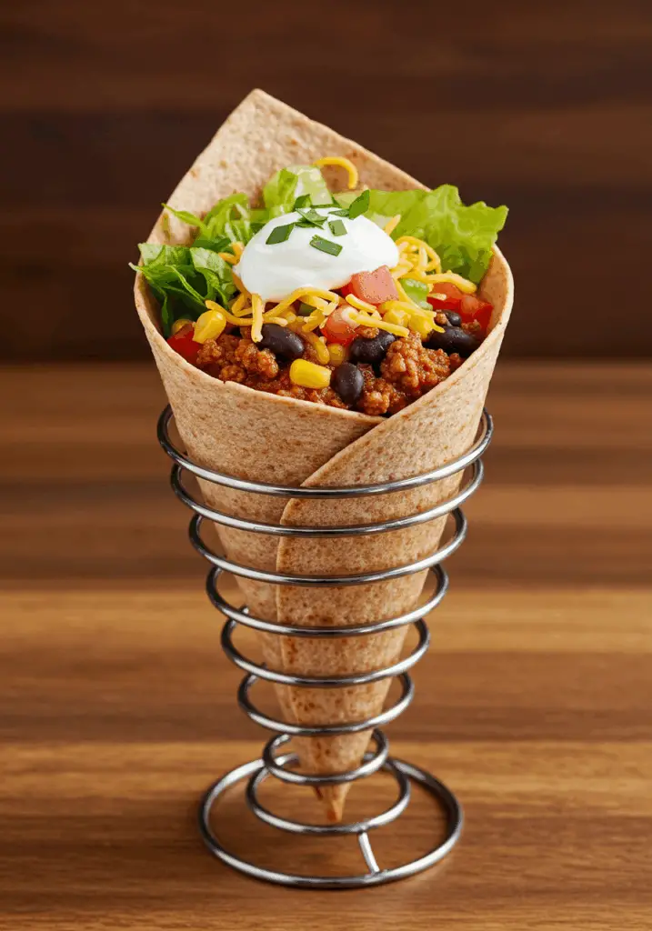 Healthy Taco Pizza Cones