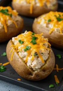 Crack Chicken Stuffed Baked Potatoes