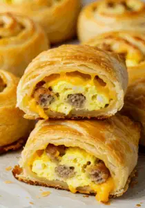 Turkey Sausage Egg and Cheese Breakfast Roll-Ups