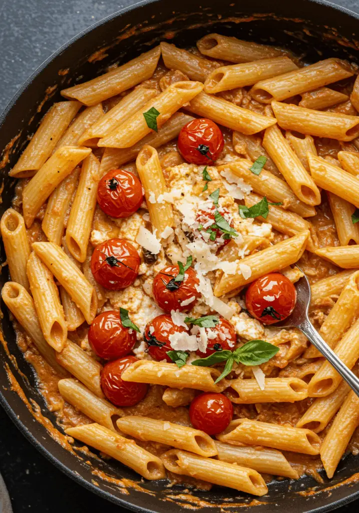 Roasted Tomato and Garlic Ricotta Pasta