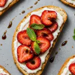 Roasted Strawberry Whipped Ricotta Toast