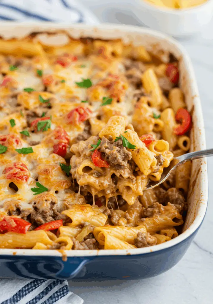 Philly Cheesesteak Pasta Bake