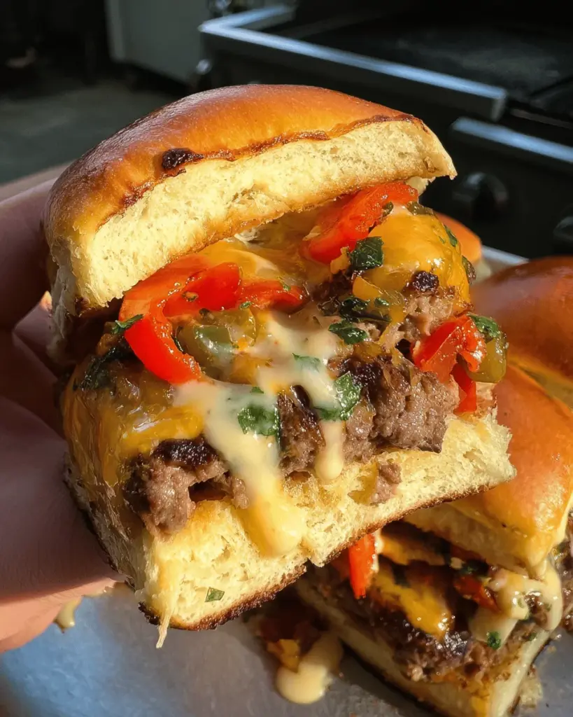 Cheeseburger Sliders with Queso