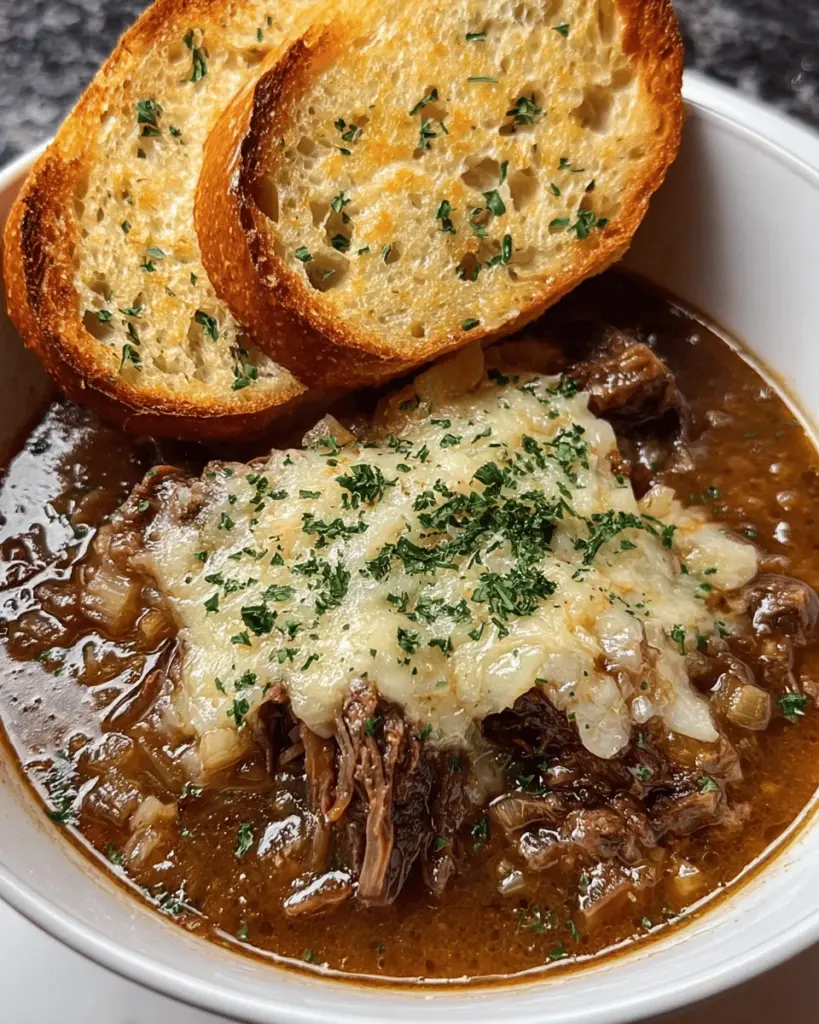 French Onion Beef Short Rib Soup