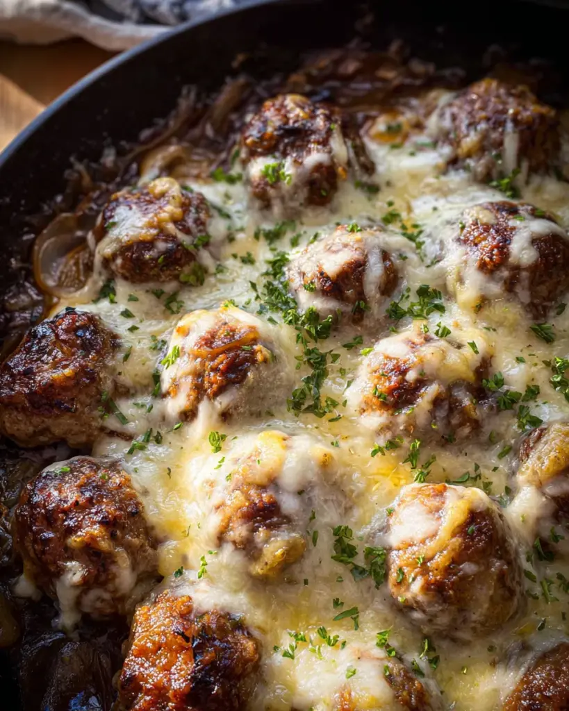 French Onion Meatballs
