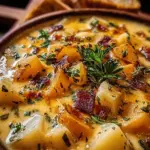 Hearty Cheddar Garlic Herb Potato Soup Recipe